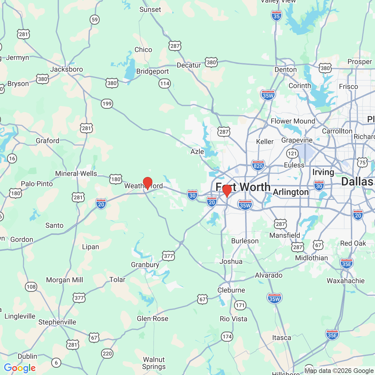 Google map image of our locations